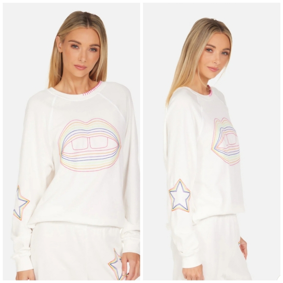 Lauren Moshi Embroidered Lip Anela sweatshirt